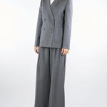 Blazer Grigio doppiopetto in tela di lana ORNATI 3 MAX MARA WEEKEND 