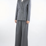 Blazer Grigio doppiopetto in tela di lana ORNATI 3 MAX MARA WEEKEND 