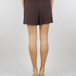 Shorts Cacao in gabardina con logo gioiello SH00561E2 644 ELISABETTA FRANCHI 