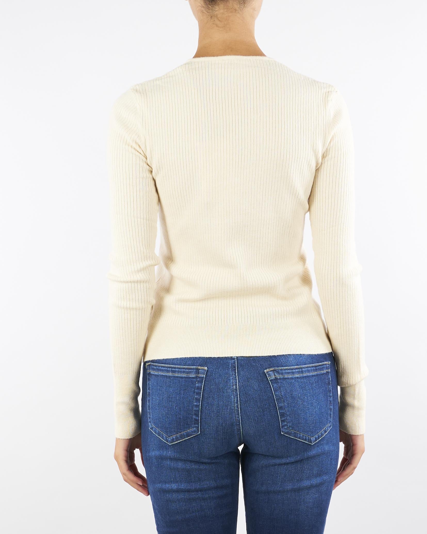 Maglia Crema aderente con catene 2K0331K7S0 W405 PATRIZIA PEPE 