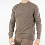 Maglia Marrone Melange in pura lana e cashmere 50657 35 JEORDIE'S 