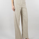 Pantalone Gessato Beige wide leg TAB0227 35 VICOLO 