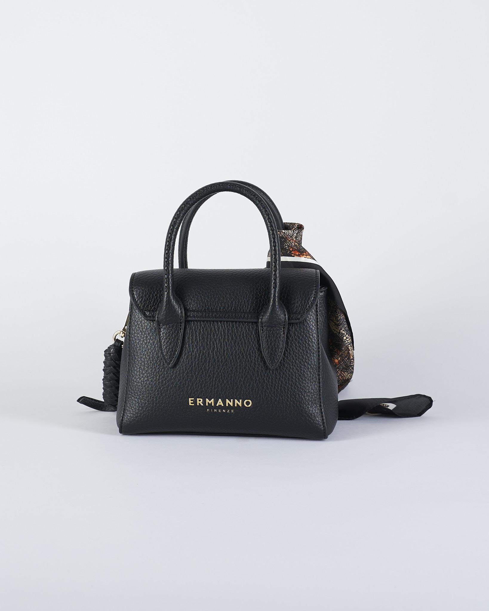 Borsa Nero con logo e foulard D47ES010E2F MF099 ERMANNO BY ERMANNO SCERVINO 