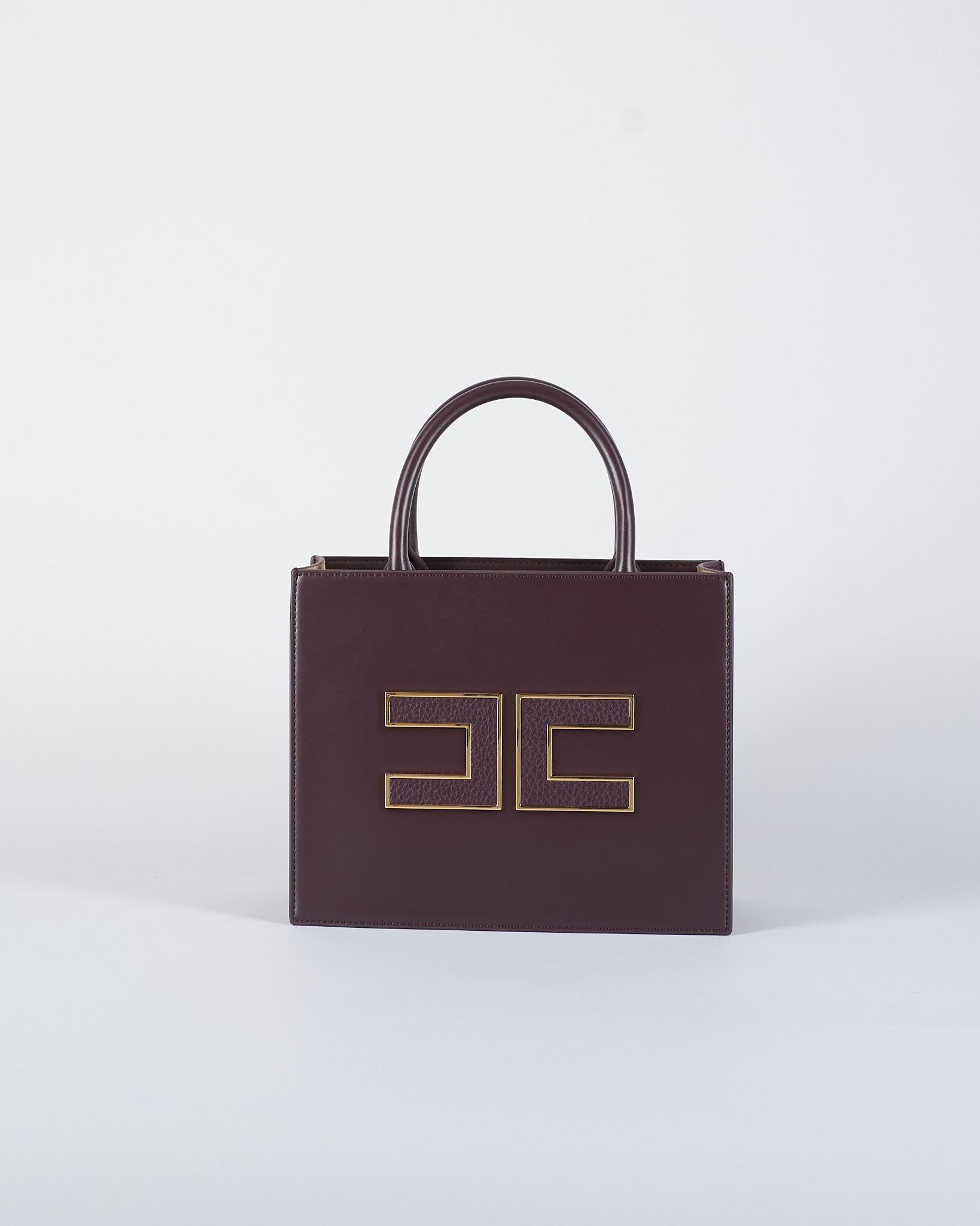 Borsa Tote piccola Merlot con logo BS33A56E2 EA4 ELISABETTA FRANCHI 
