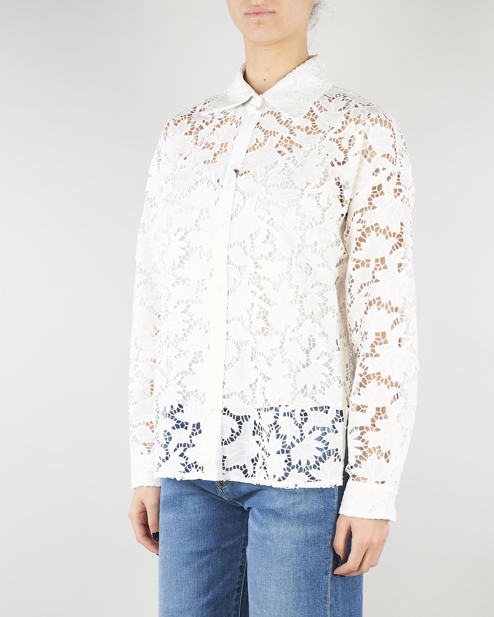 Camicia Bianco in cotone sangallo PBPACACIA 1 PENNY BLACK 