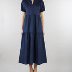 Abito a balze Blu in jersey di cotone WKDCAPSULA 5 MAX MARA WEEKEND 