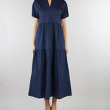 Abito a balze Blu in jersey di cotone WKDCAPSULA 5 MAX MARA WEEKEND 