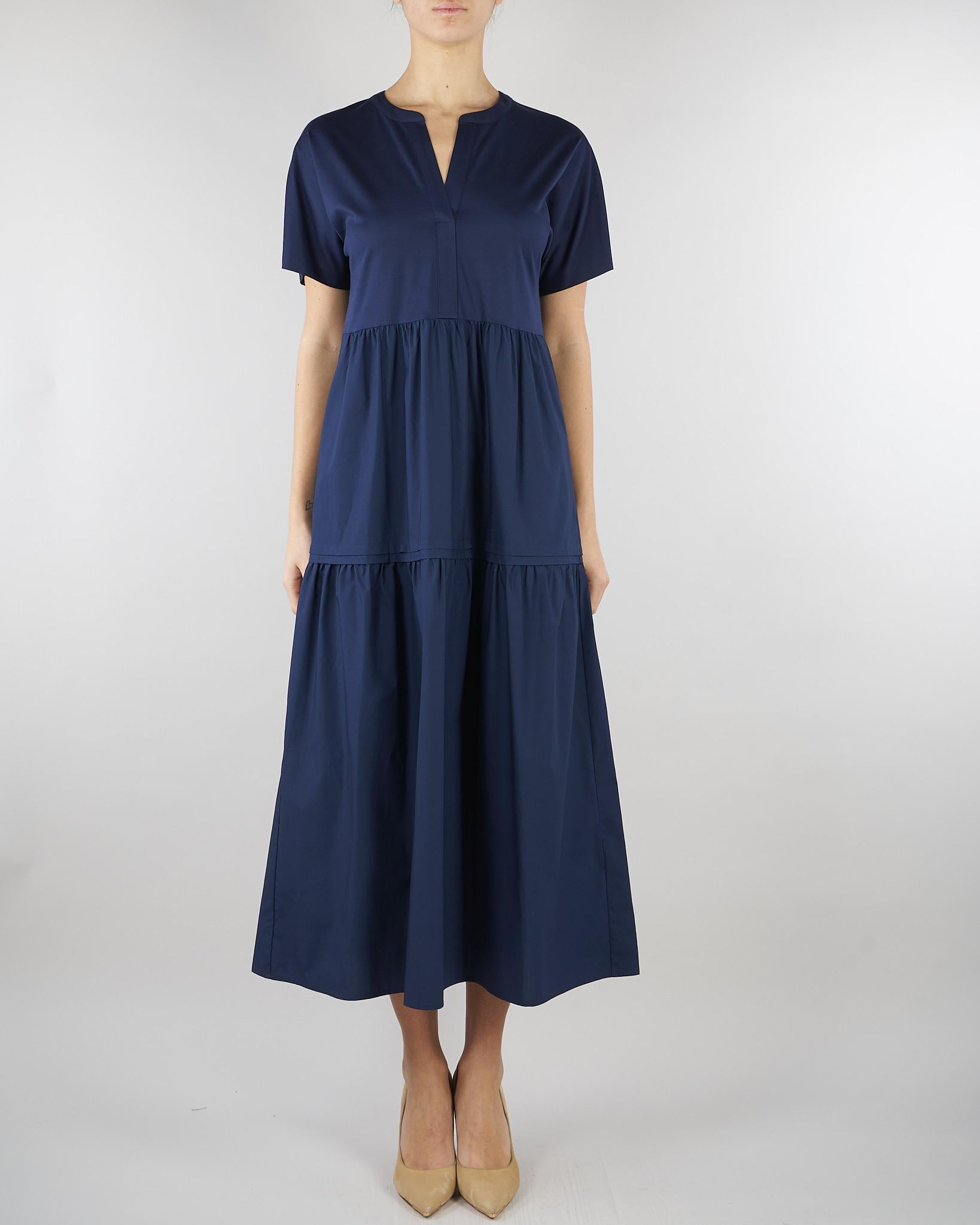 Abito a balze Blu in jersey di cotone WKDCAPSULA 5 MAX MARA WEEKEND 