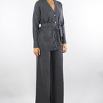 Cardigan Antracite in blend di lana GRAMMO 5 PENNY BLACK 