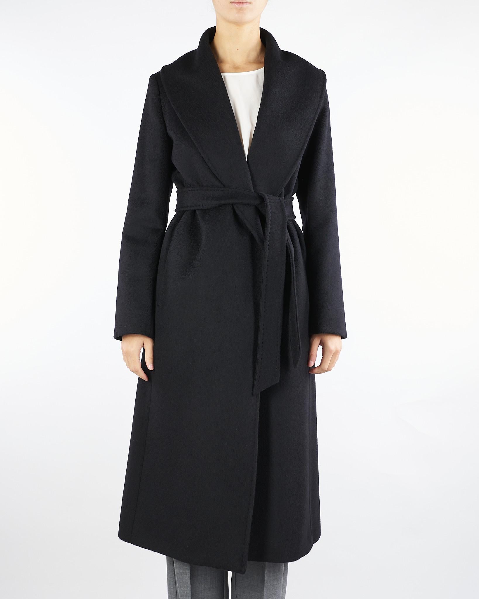 Cappotto Nero in drap di pura lana LORIANA 13 MAX MARA STUDIO 