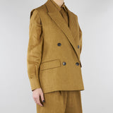 Gilet Senape in batavia di lino MSTAIA 29 MAX MARA STUDIO 