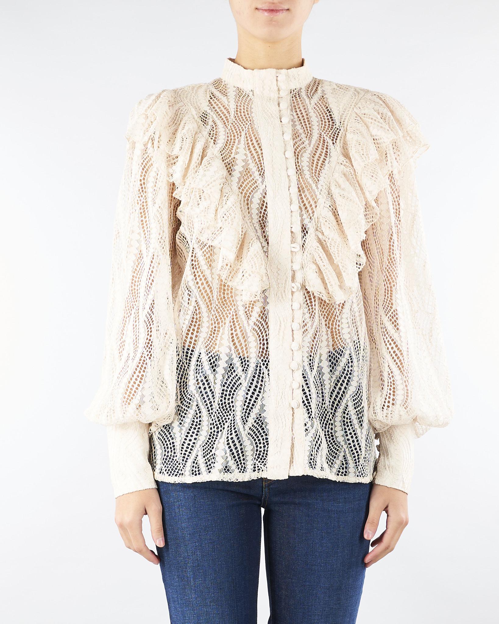 Camicia Panna in pizzo con rouches ACT15175CA0602 3 ACTUALEE 