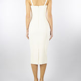 Abito Burro in doppio crêpe stretch con smerlo ricamato