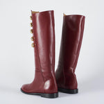 Stivale Bordeaux in pelle con dettagli gold W385 85 WO MILANO 