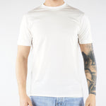 T-shirt Bianco in misto lyocell e cotone con logo al fondo EM006691AF10017 U0003 EMPORIO ARMANI 
