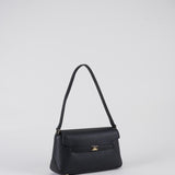 Borsa Nero a spalla con placca logo