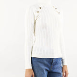 Maglia collo alto con borchie gold Simona Corsellini