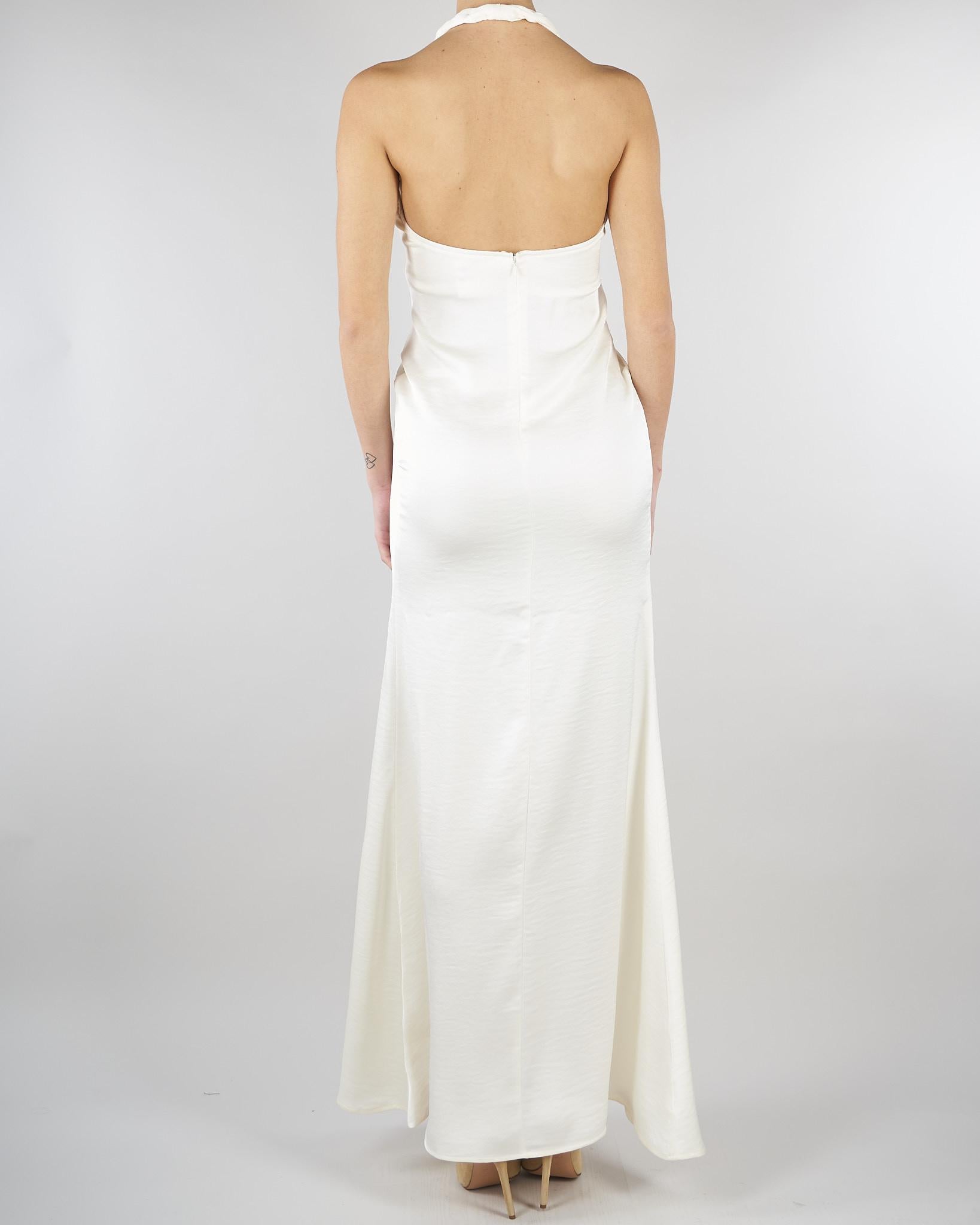 Abito Panna in satin con drappeggio SS260381 2 ELEH 