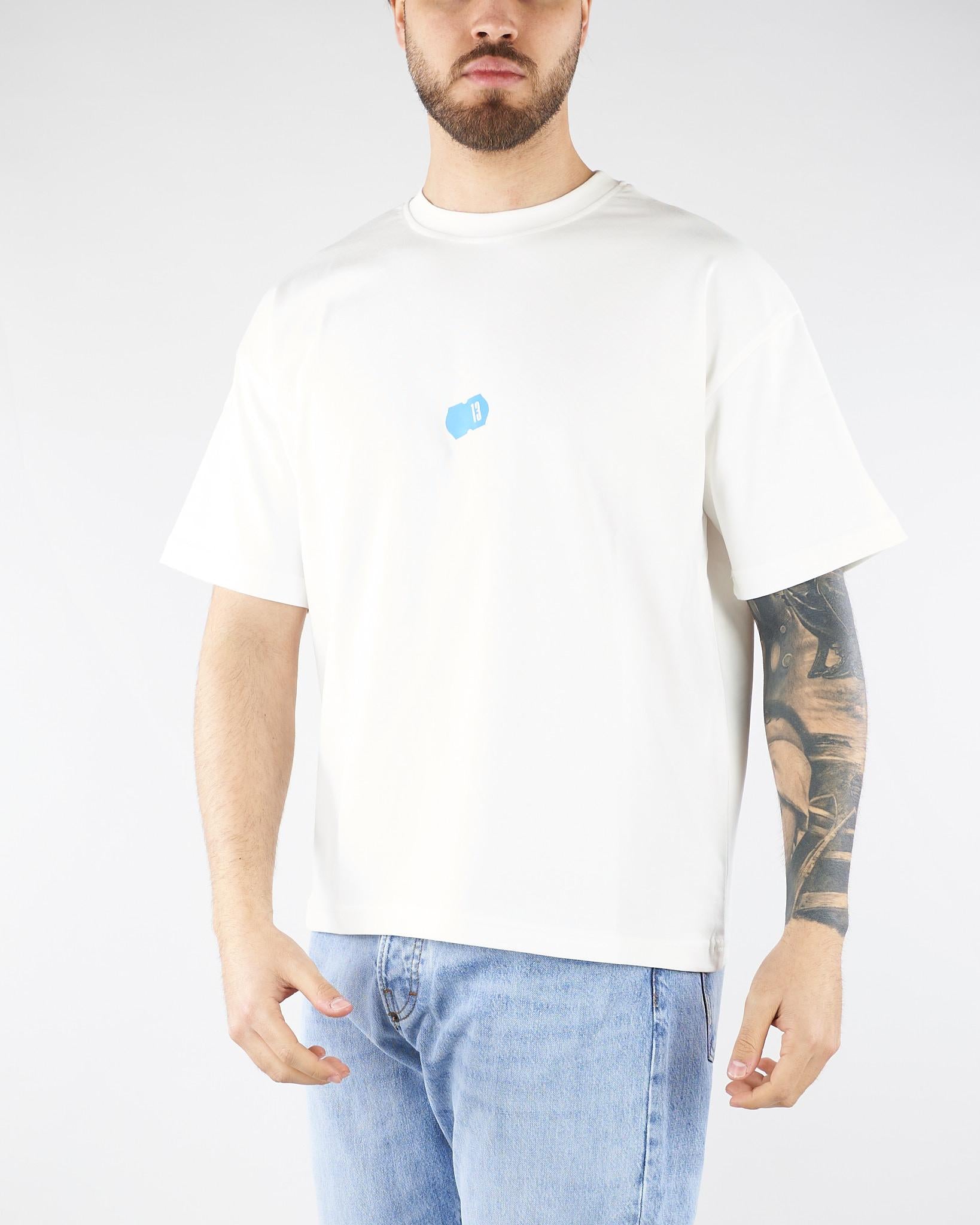 T-shirt boxy Bianco con stampa logo MAU3DICI03 01 3DICI 