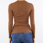 Maglia Brown Sugar a costine con taschino MK12B56E2 EC1 ELISABETTA FRANCHI 