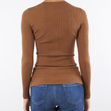 Maglia Brown Sugar a costine con taschino MK12B56E2 EC1 ELISABETTA FRANCHI 