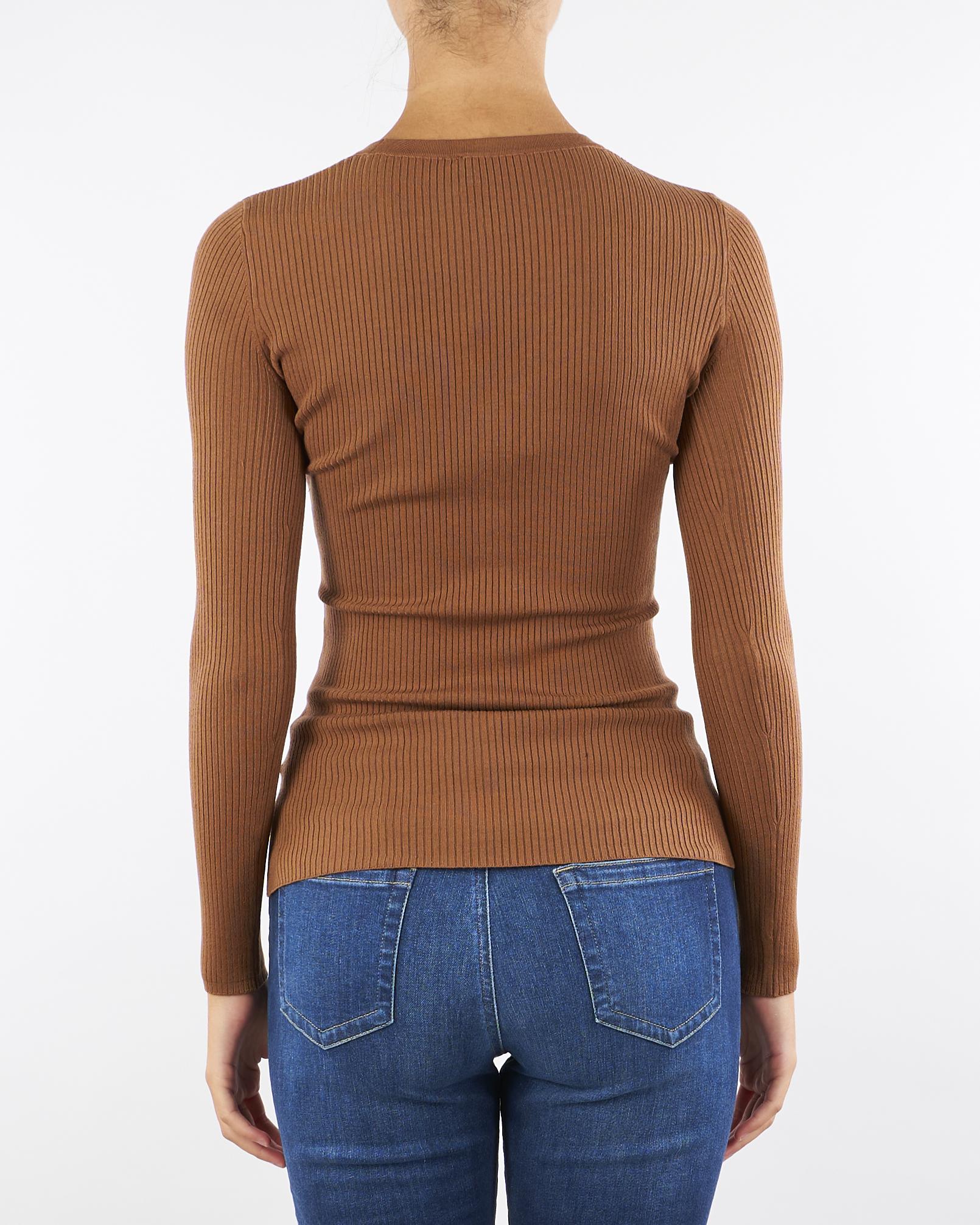 Maglia Brown Sugar a costine con taschino MK12B56E2 EC1 ELISABETTA FRANCHI 