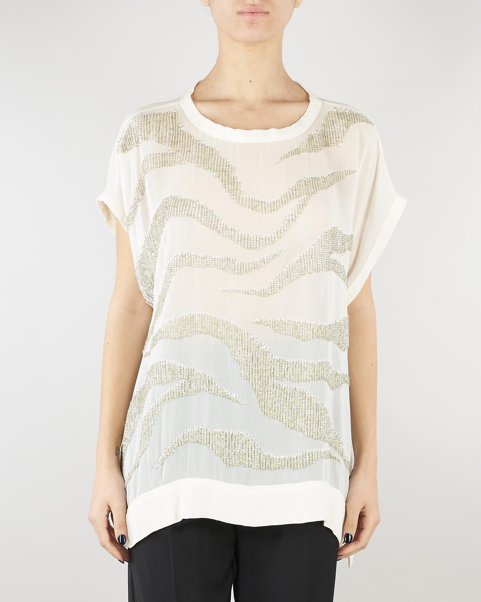 Blusa Panna con micro paillettes SP5PR001 1041 ICONA 