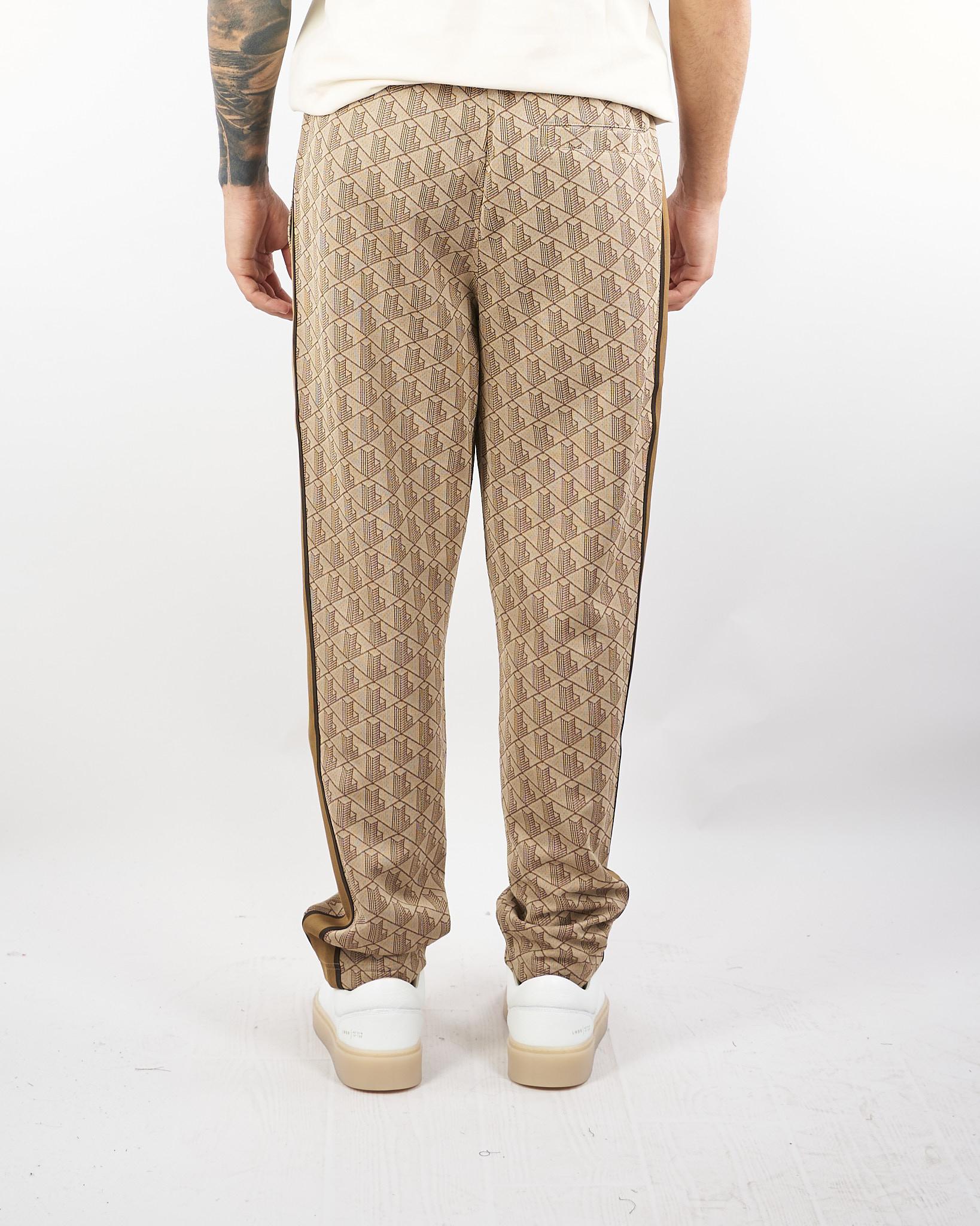 Pantalone Beige in felpa jacquard monogram con logo XH1440 6IR LACOSTE 