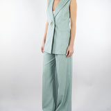 Gilet Salvia in tramato light GL00101TTEL0014 V0768 SIMONA CORSELLINI 