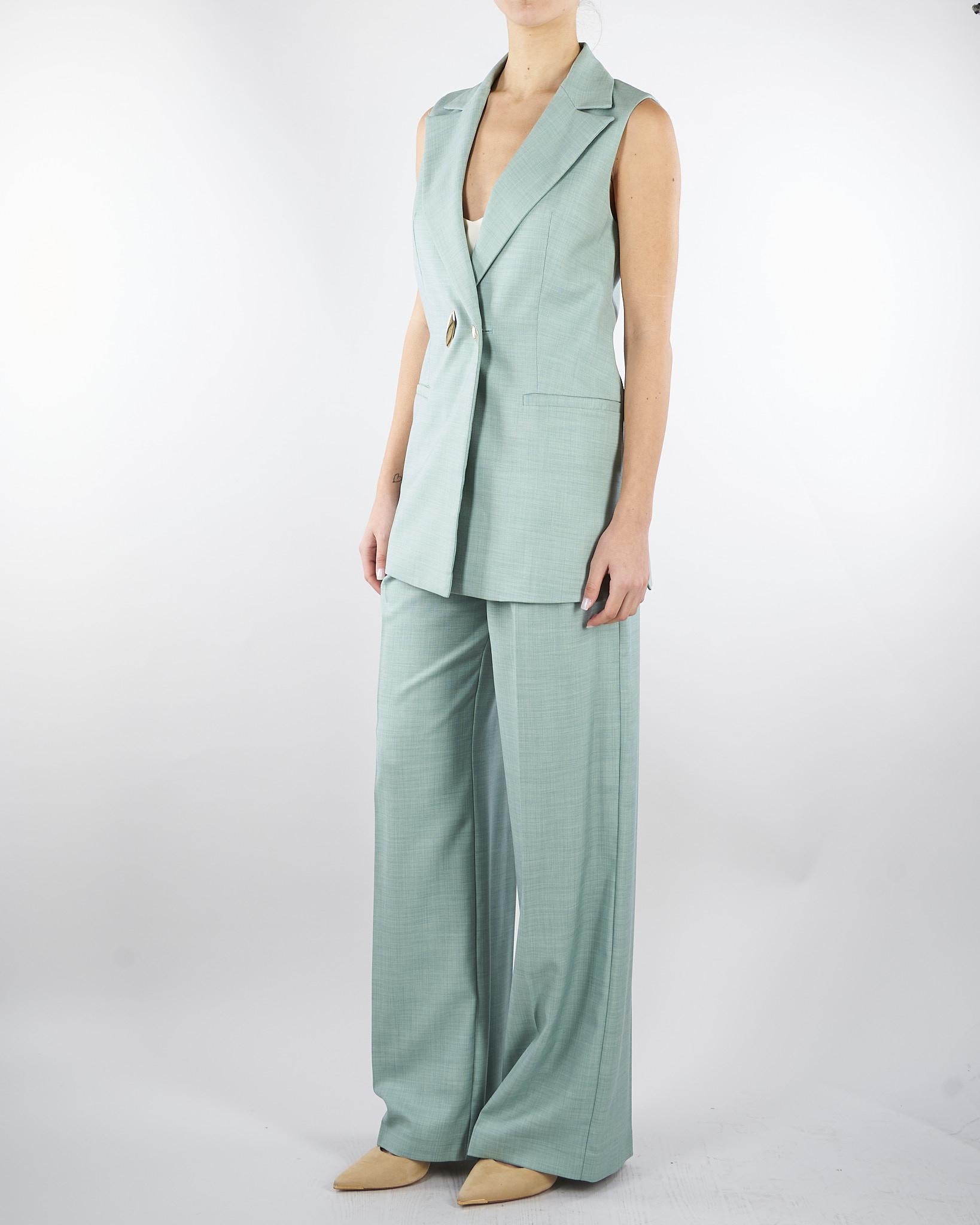 Gilet Salvia in tramato light GL00101TTEL0014 V0768 SIMONA CORSELLINI 