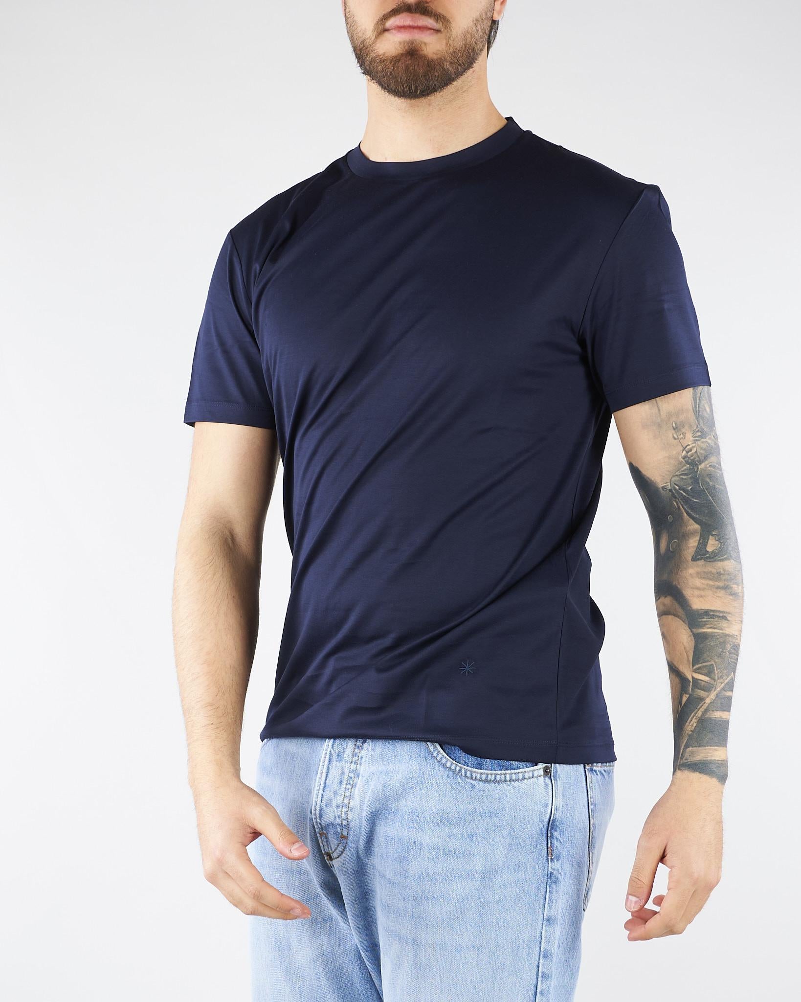 T-shirt Blu in jersey di cotone 4030M001263210 89 MANUEL RITZ 