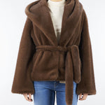 Eco pelliccia Moro con cappuccio ECO030 80 YES LONDON 