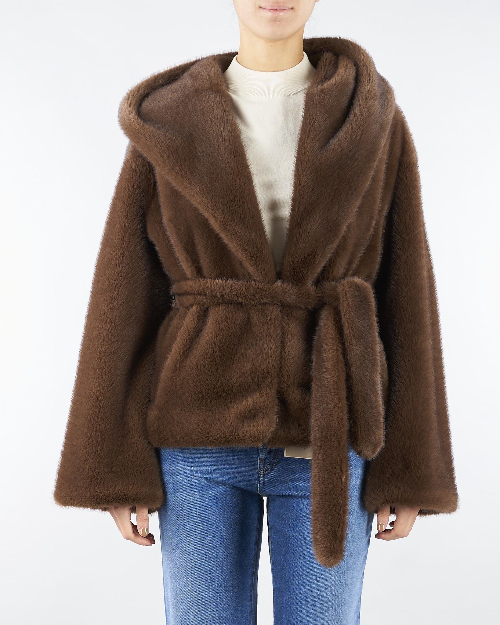 Eco pelliccia Moro con cappuccio ECO030 80 YES LONDON 