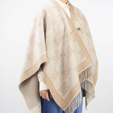 Mantella jacquard con logo monogram e spilla Max Mara Studio