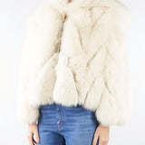 Vera Pelliccia Beige con cappuccio LC2066 3 YES LONDON 