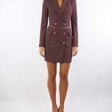 Abito Merlot in crêpe leggero con catena gioiello AB89657E2 EA4 ELISABETTA FRANCHI 