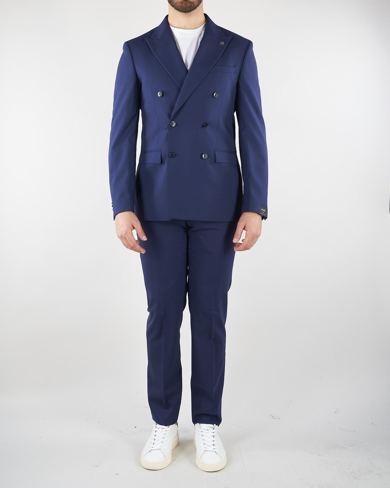 Abito Blu doppiopetto in fresco lana 4030A3378260000 88 MANUEL RITZ 
