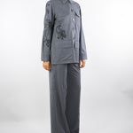 Overshirt Grigio Five in flanella di lana con ricamo FIVE 742 NENETTE 