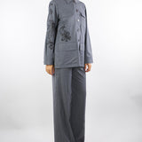 Overshirt Grigio Five in flanella di lana con ricamo FIVE 742 NENETTE 