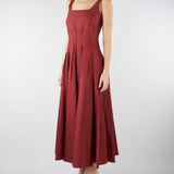 Abito Rosso in popeline con gonna ampia MSTFELTRE 74 MAX MARA STUDIO 