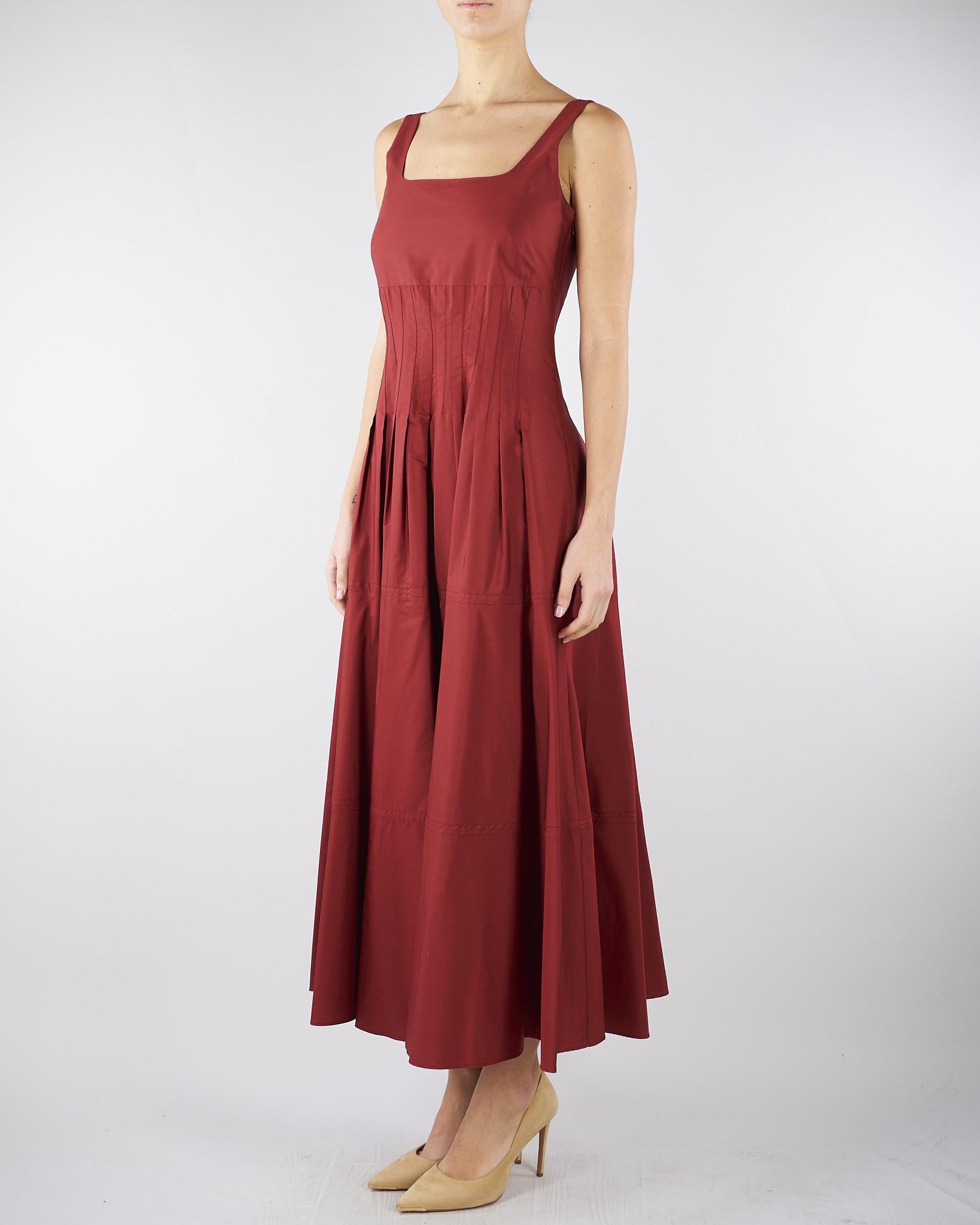 Abito Rosso in popeline con gonna ampia MSTFELTRE 74 MAX MARA STUDIO 