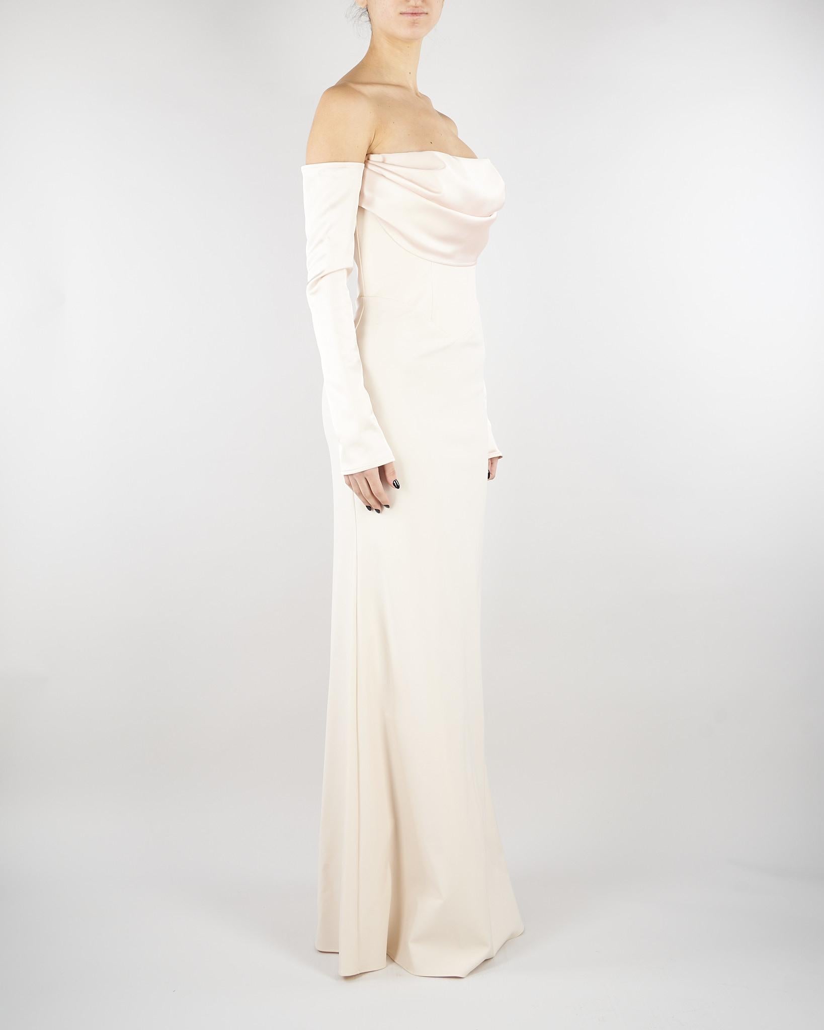 Abito Crema in satin AT120 3 ATELIER LEGORA 