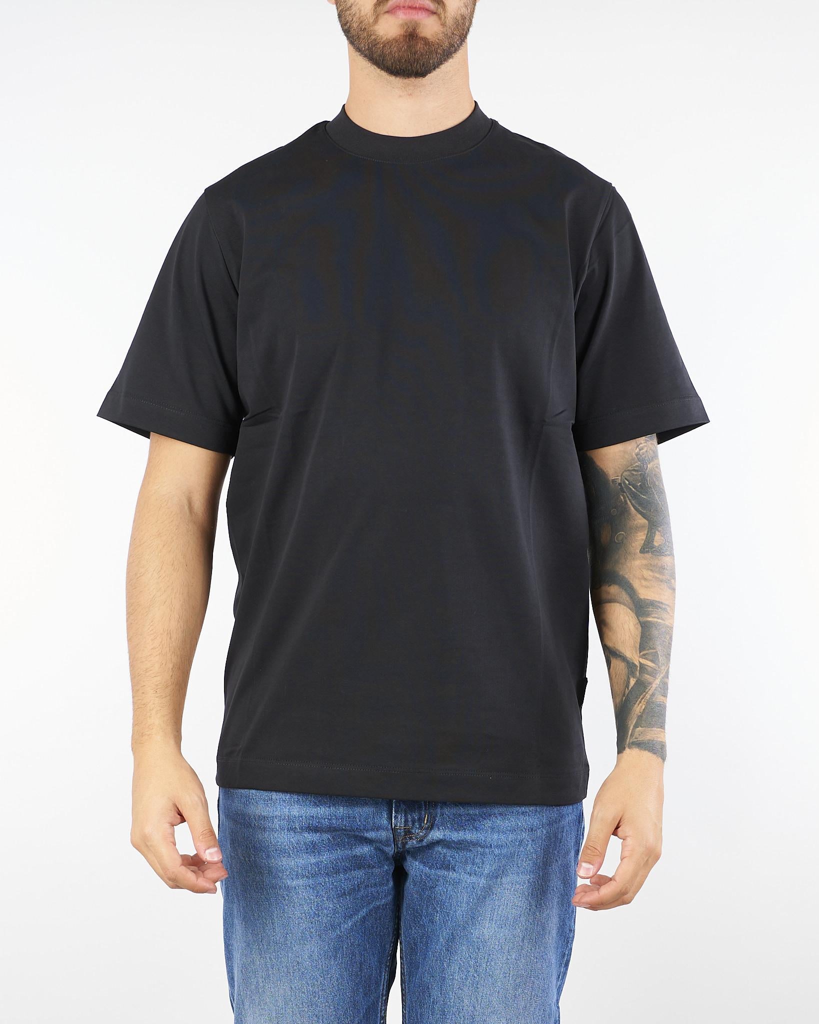 T-shirt Nero in cotone pesante XM4228 99 YES LONDON 