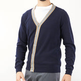 Cardigan in lana con profili a contrasto Jeordie's