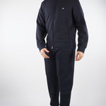 Felpa Blu full zip in double jersey con logo EM004536AF10013 UB118 EMPORIO ARMANI 
