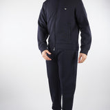 Felpa Blu full zip in double jersey con logo EM004536AF10013 UB118 EMPORIO ARMANI 