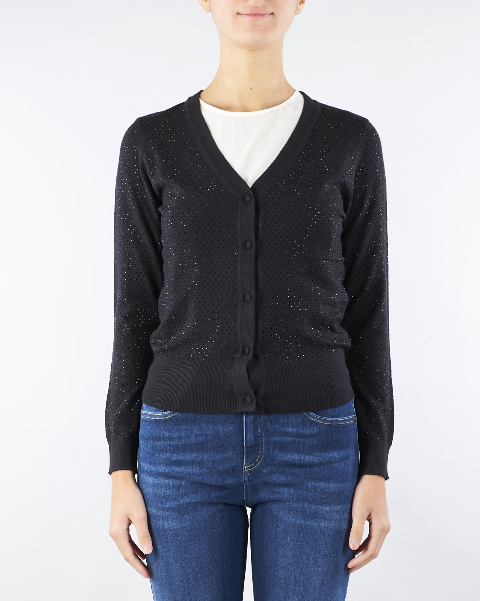 Cardigan Nero con strass all over NS063 99 NO SECRETS 