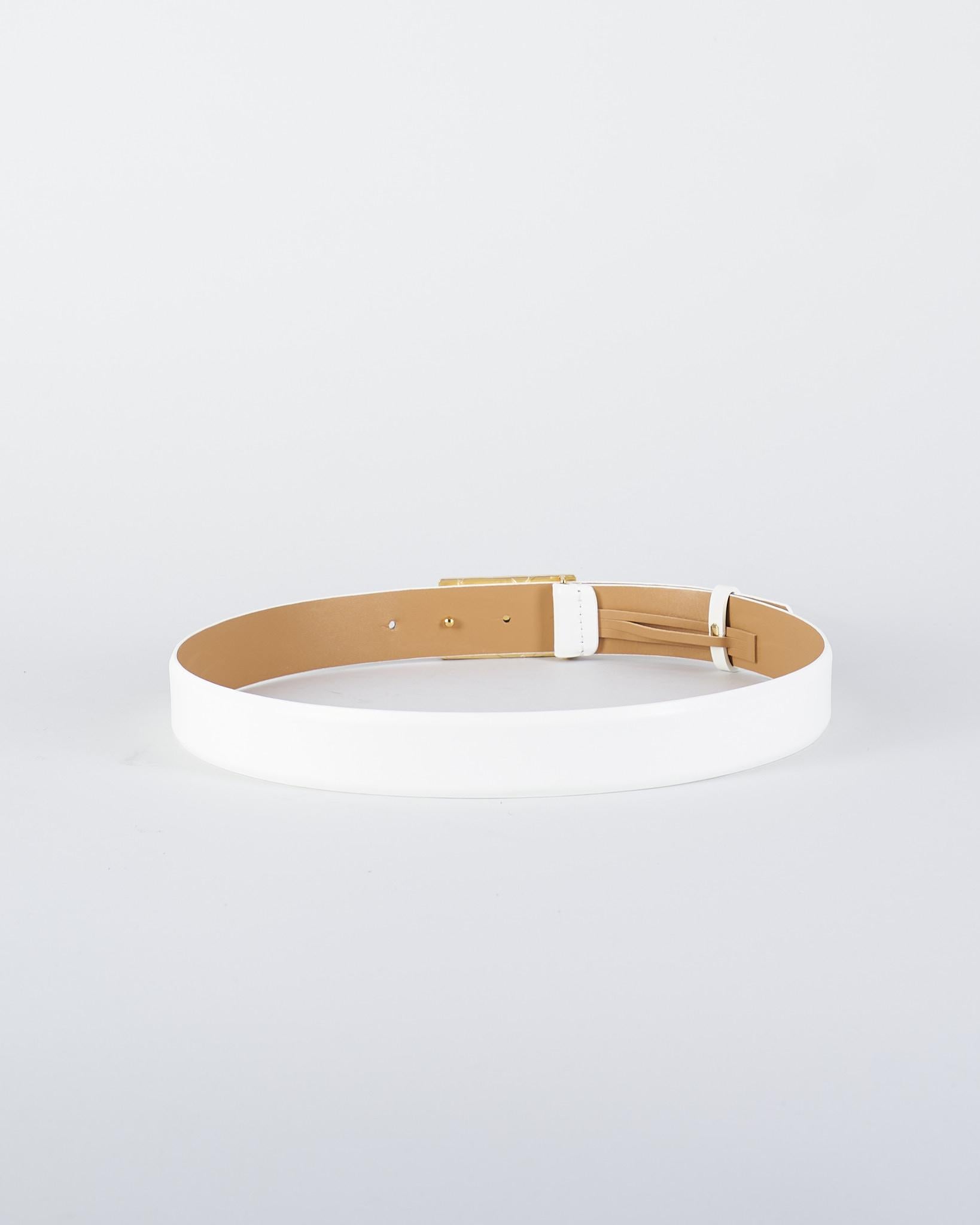 Cintura Avorio in pelle con placca logo CT78S56E2 360 ELISABETTA FRANCHI 