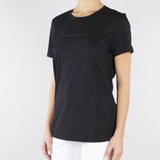 T-shirt Nero in jersey con logo ricamato MA71G61E2 110 ELISABETTA FRANCHI 