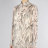 Camicia Crema-Nero in georgette stampata PBPGIRAFFA 9 PENNY BLACK 